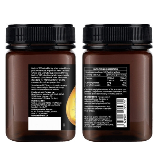 Melora Manuka Honey 100MGO (UMF 5) 500g, UK version