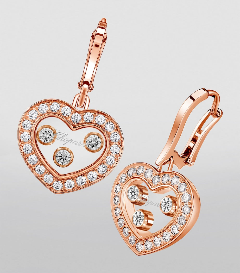Chopard rose gold diamond earrings Happy Diamonds, imported from the UK