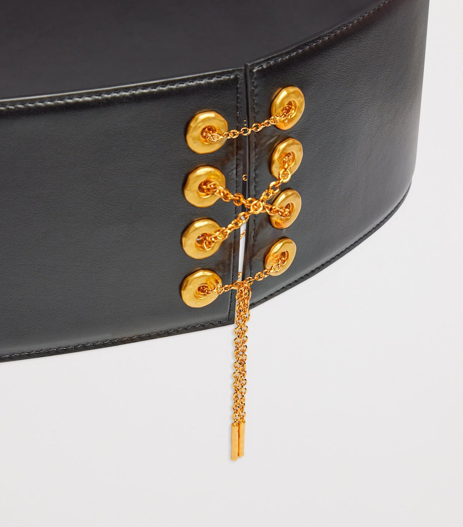 Schiaparelli leather corset belt 10cm width - British product