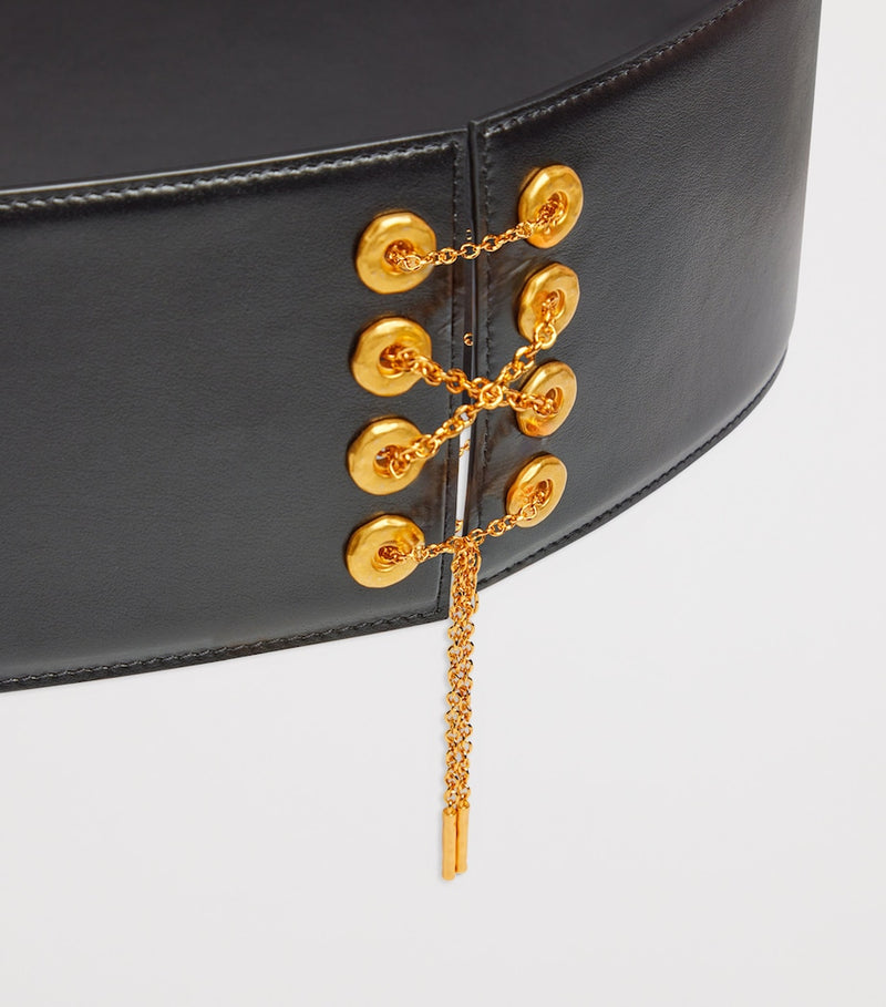 Schiaparelli leather corset belt 10cm width - British product