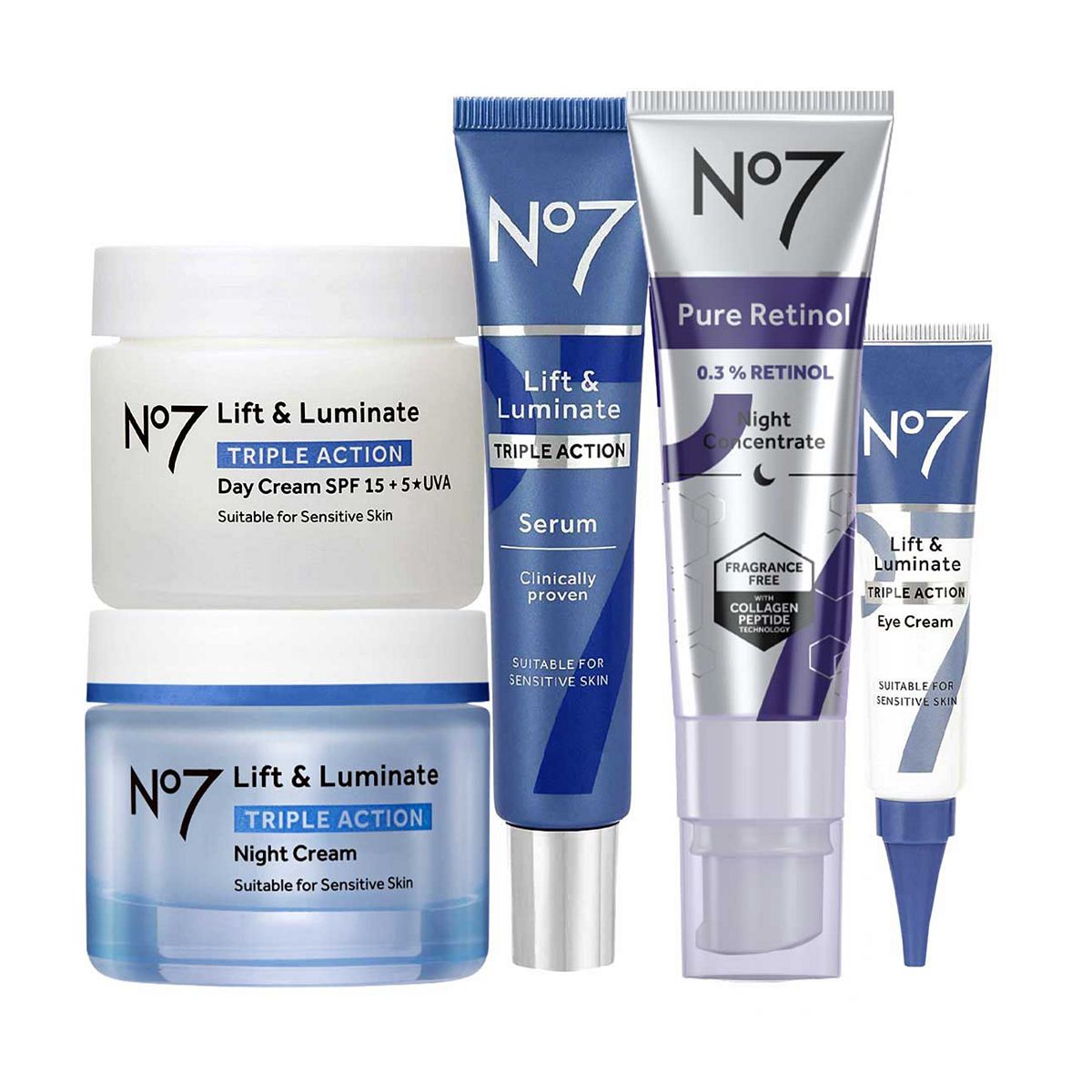 No7 Lift & Luminate TRIPLE ACTION Complete Retinol Regime GOODS Boots   