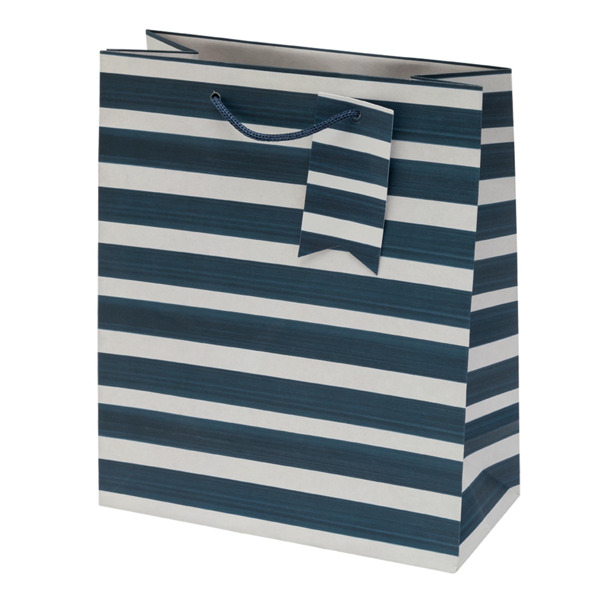 Sainsbury's Stripe Present Gift Bag Birthday Celebration Blue Medium GOODS Sainsburys   