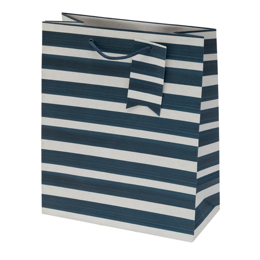 Sainsbury's Stripe Present Gift Bag Birthday Celebration Blue Medium GOODS Sainsburys   