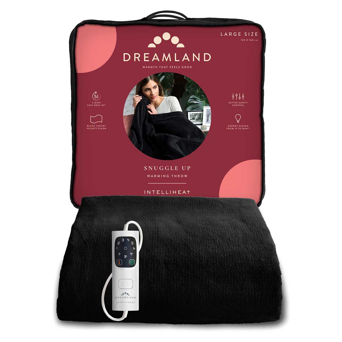 Dreamland Snuggle Up Warming Throw - Black 120X160Cm GOODS Boots   