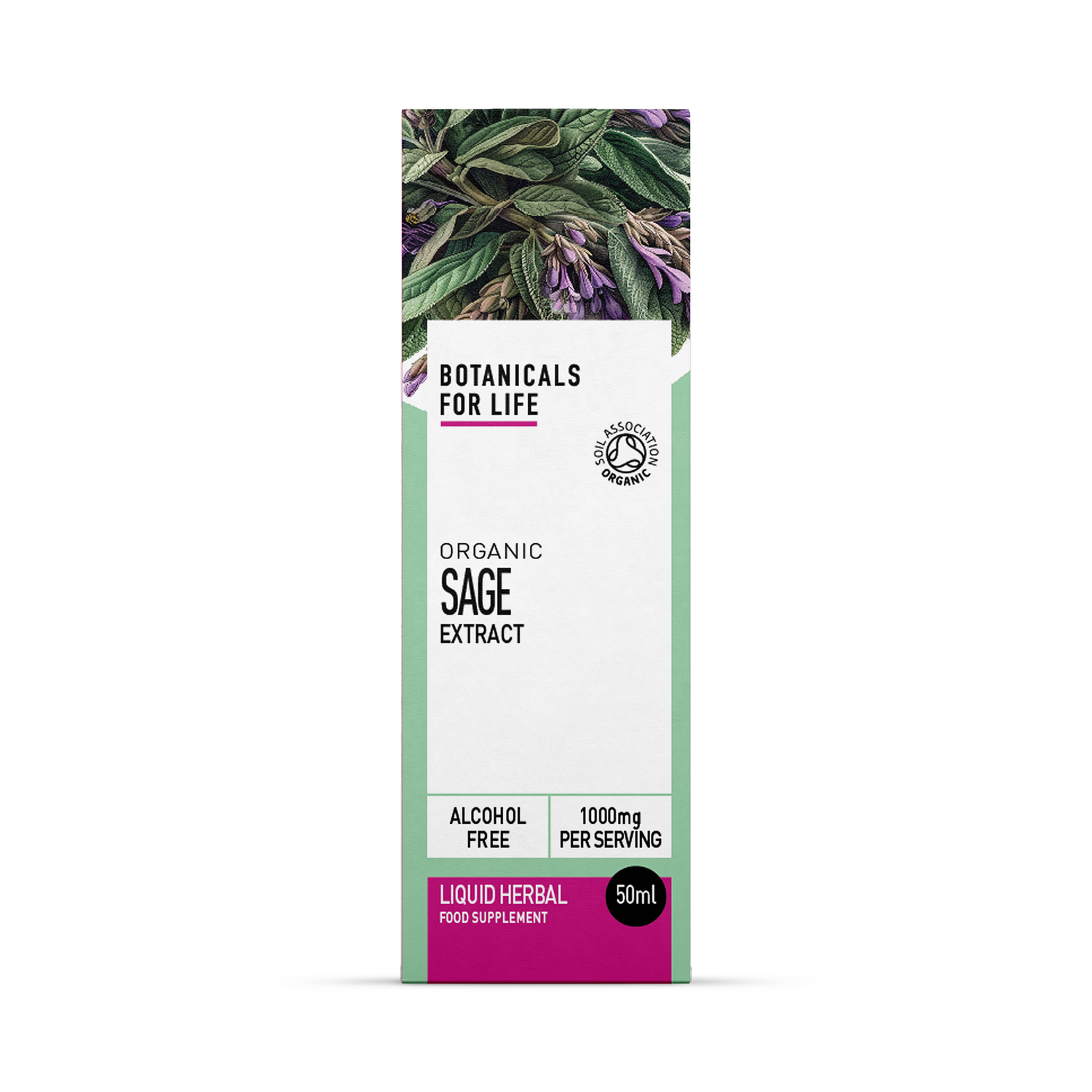 Botanicals For Life organic sage extract 50ml, imported from the UK