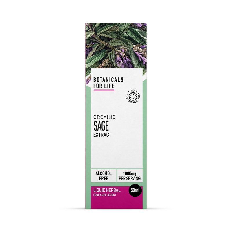 Botanicals For Life organic sage extract 50ml, imported from the UK
