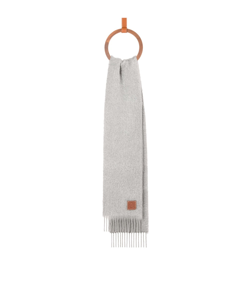 LOEWE wool-mohair logo scarf with tassels, UK version