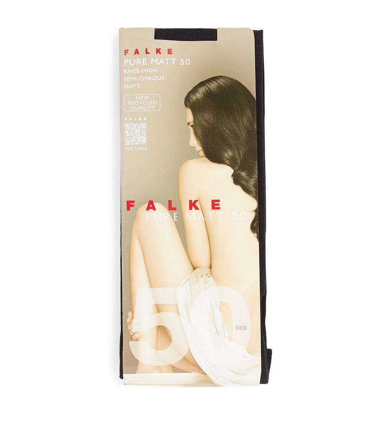 Falke Pure Matt 50 knee-high socks, imported from the UK