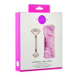 Full Circle Beauty rose quartz roller with pink headband - British product
