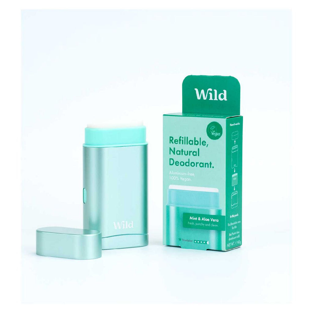 Wild Men's Aqua Case and Mint & Aloe Vera Deodorant Refill