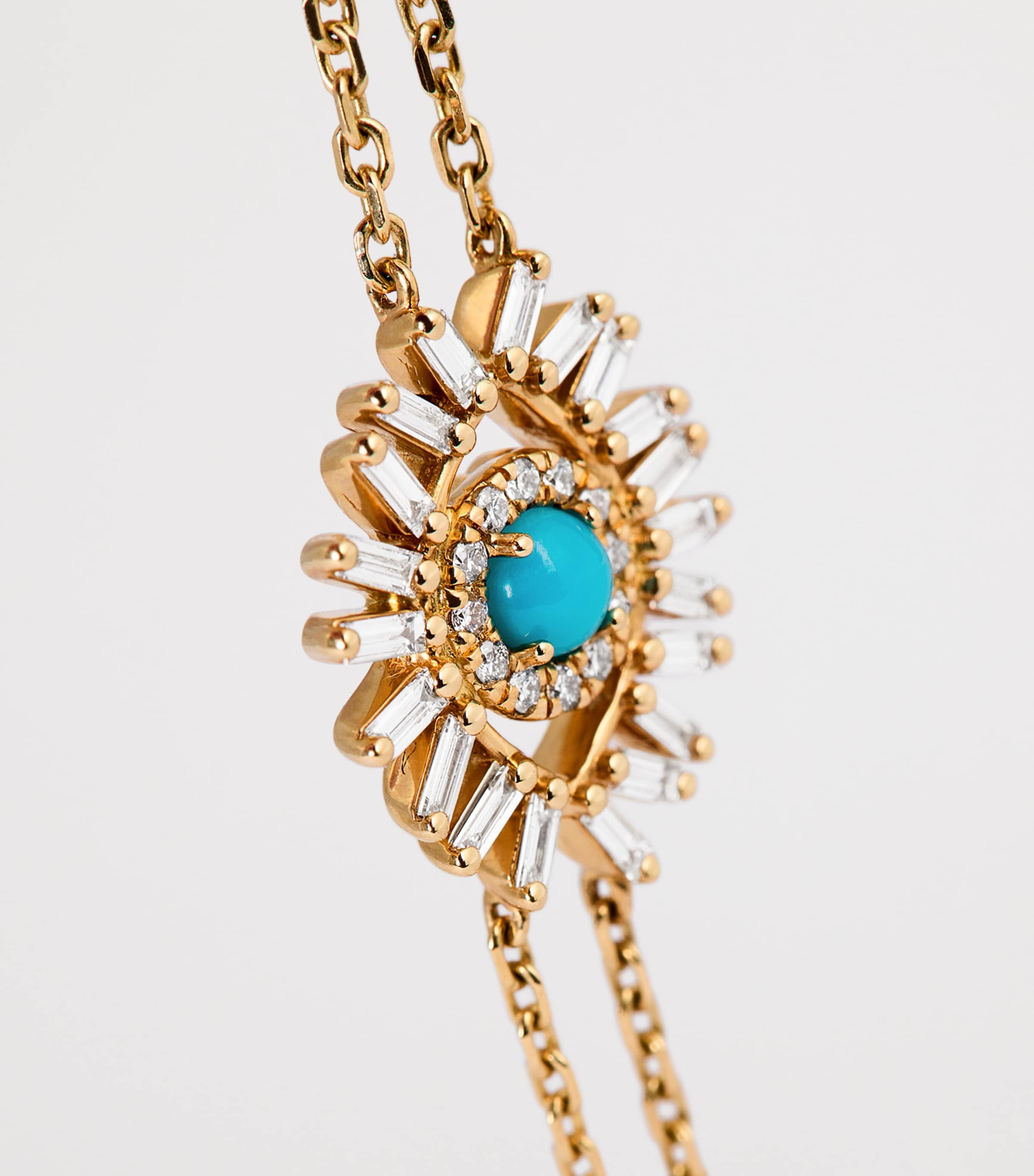 Suzanne Kalan evil eye bracelet yellow gold diamond turquoise, UK version