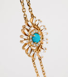 Suzanne Kalan evil eye bracelet yellow gold diamond turquoise, UK version