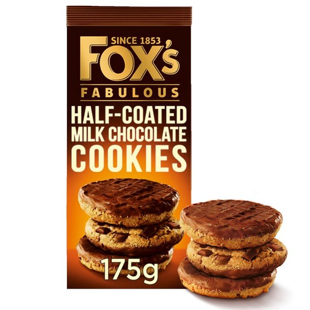 Fox's Biscuits Half Coated Milk Chocolate Cookies   175g GOODS M&S   