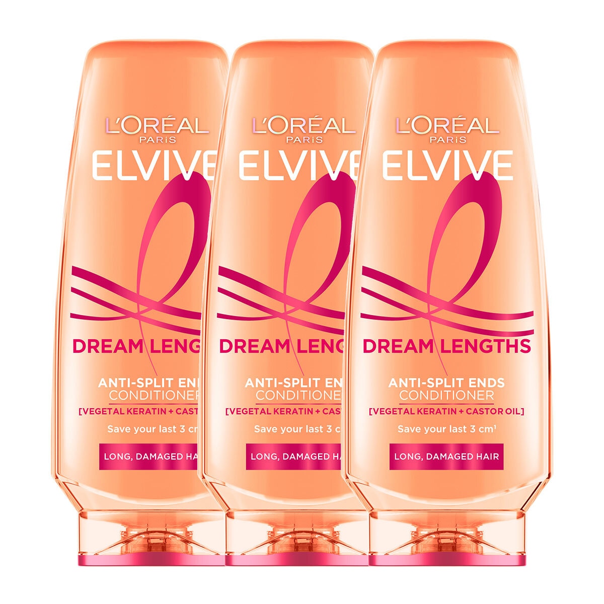 L'Oreal Elvive Dream Lengths conditioner 3 x 500ml, UK version