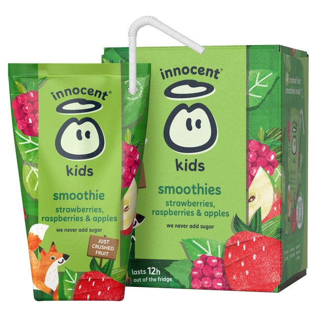 Innocent Kids Strawberries Raspberries & Apple Smoothies   4 x 150ml GOODS M&S   