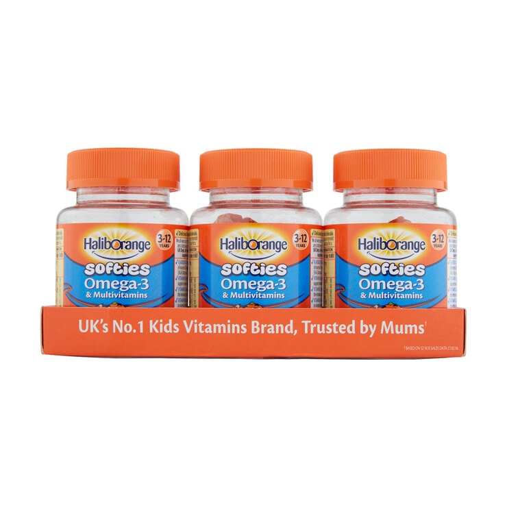 HalibOrange Softies Omega 3 Multivitamins 3 x 30 Count