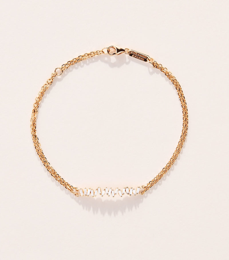 Suzanne Kalan rose gold diamond bar bracelet 18cm, UK version