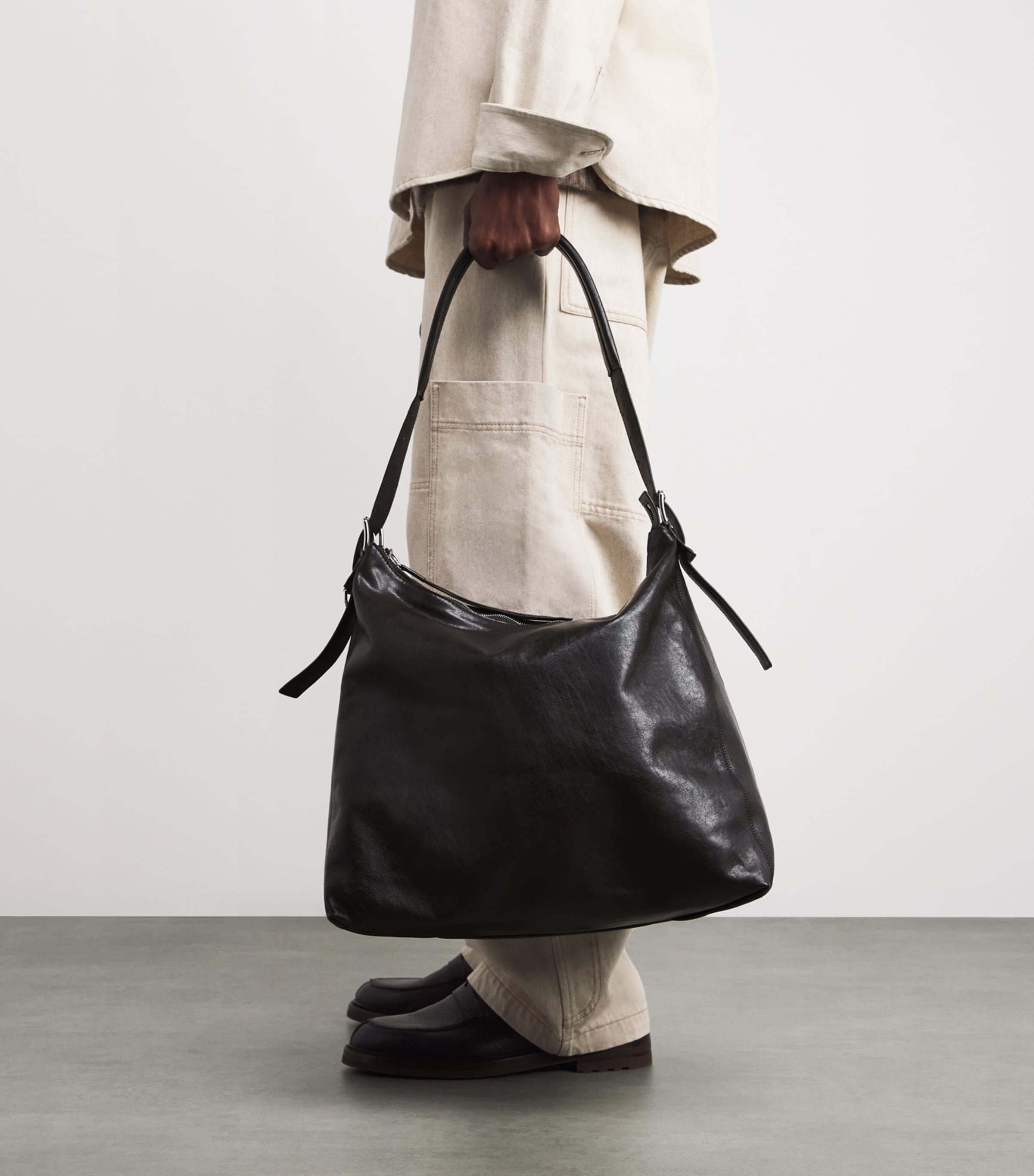 Lemaire calfskin belted tote bag with metal detailing - British product