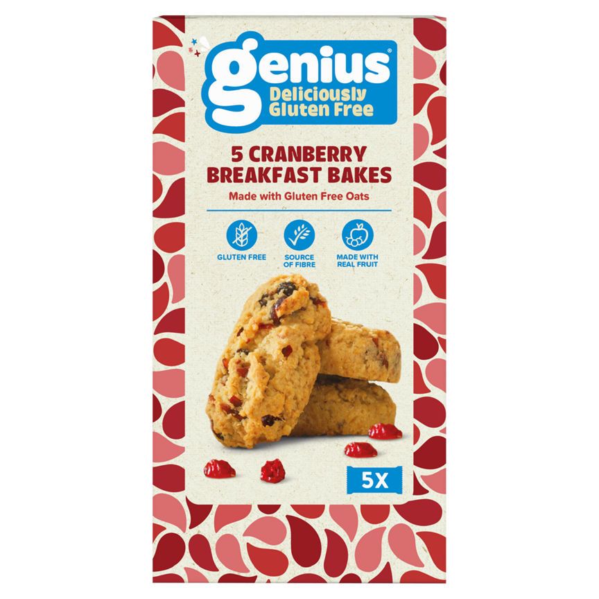 Genius Gluten Free Breakfast Bakes Cranberry & Oat Cereals ASDA   