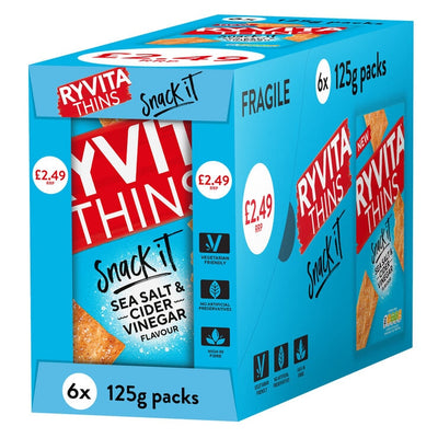 Ryvita Salz & Essig Thins 6 x 125g