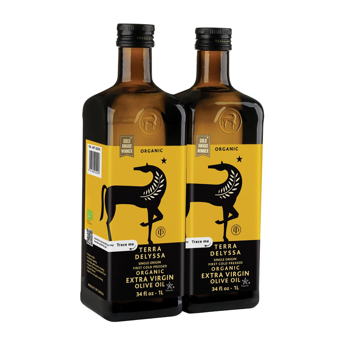 Terra Delyssa organic extra virgin olive oil 2 x 1L, imported from the UK