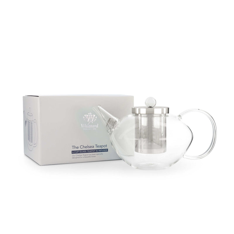 Whittard Chelsea glass teapot with infuser 1200ml (British brand)