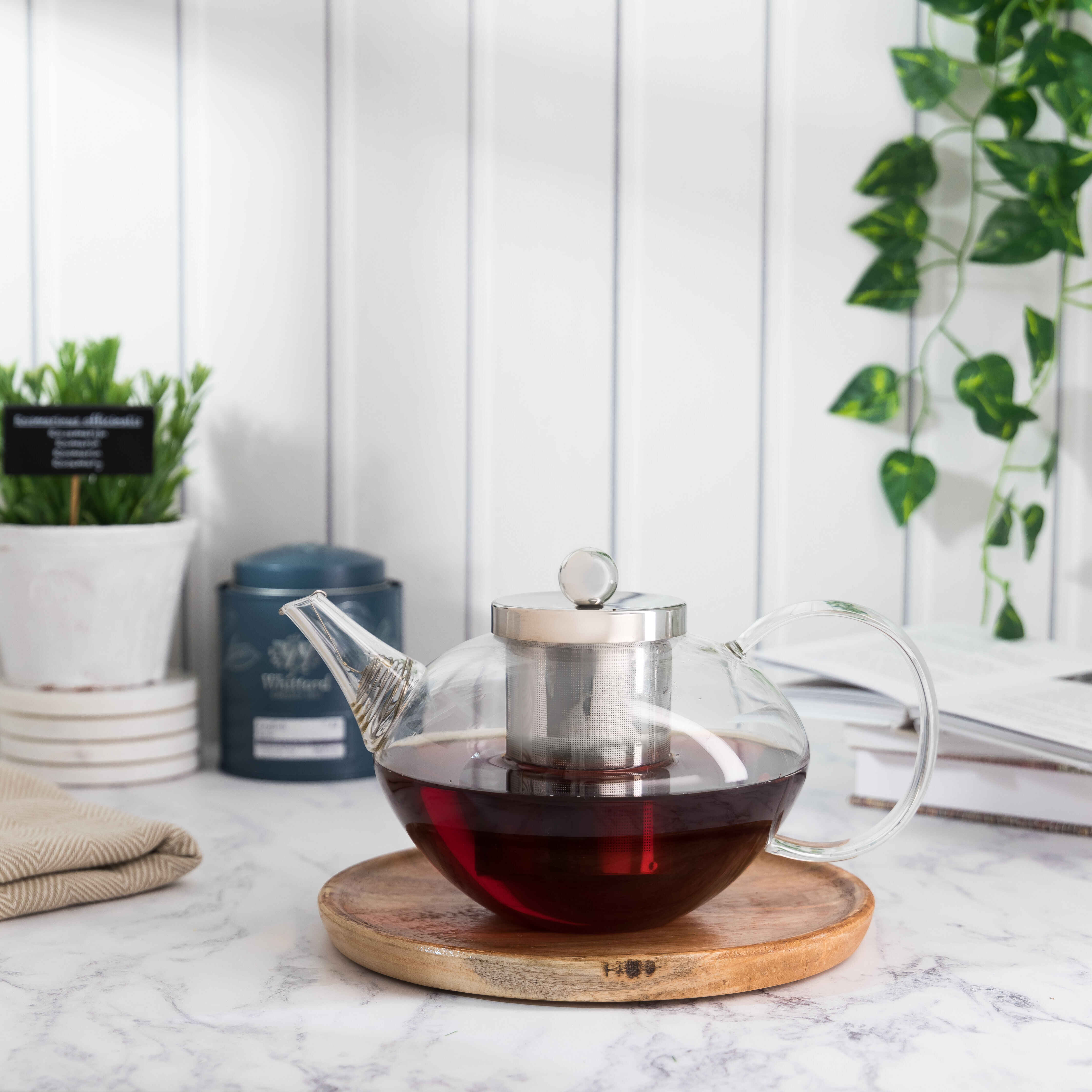 Whittard Chelsea glass teapot with infuser 1200ml (British brand)