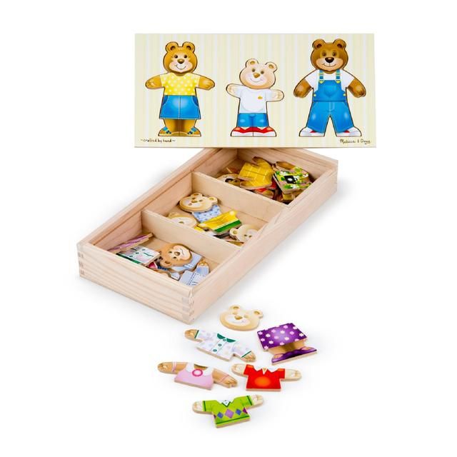 Melissa & Doug Wooden Bear Family Dress-Up Puzzle 3yrs+ GOODS M&S   