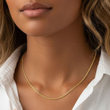 MUCHV thin curb chain necklace in gold or silver (British brand)