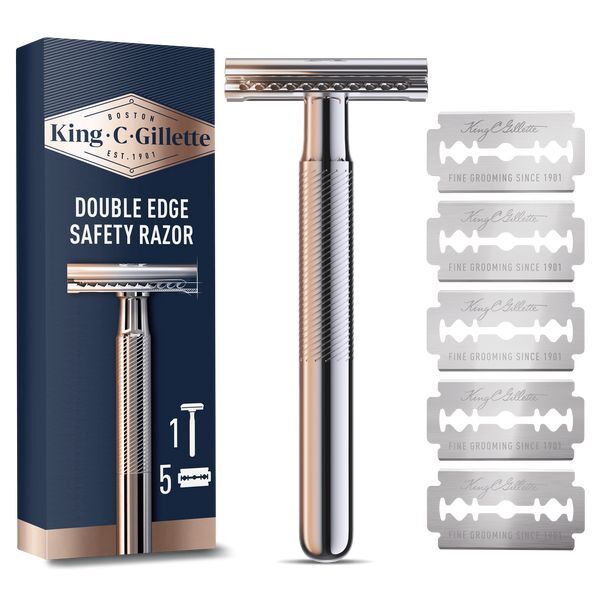 King C. Gillette Men's Double Edge Safety Razor - 5 Blades GOODS Superdrug   