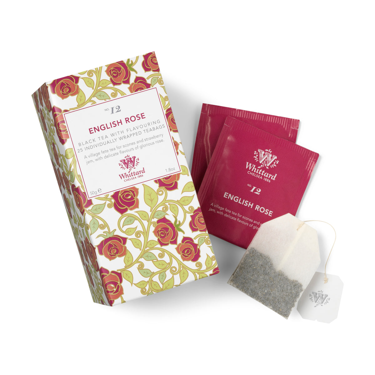 Tea Discoveries English Rose black tea 25 teabags 50g (British brand)