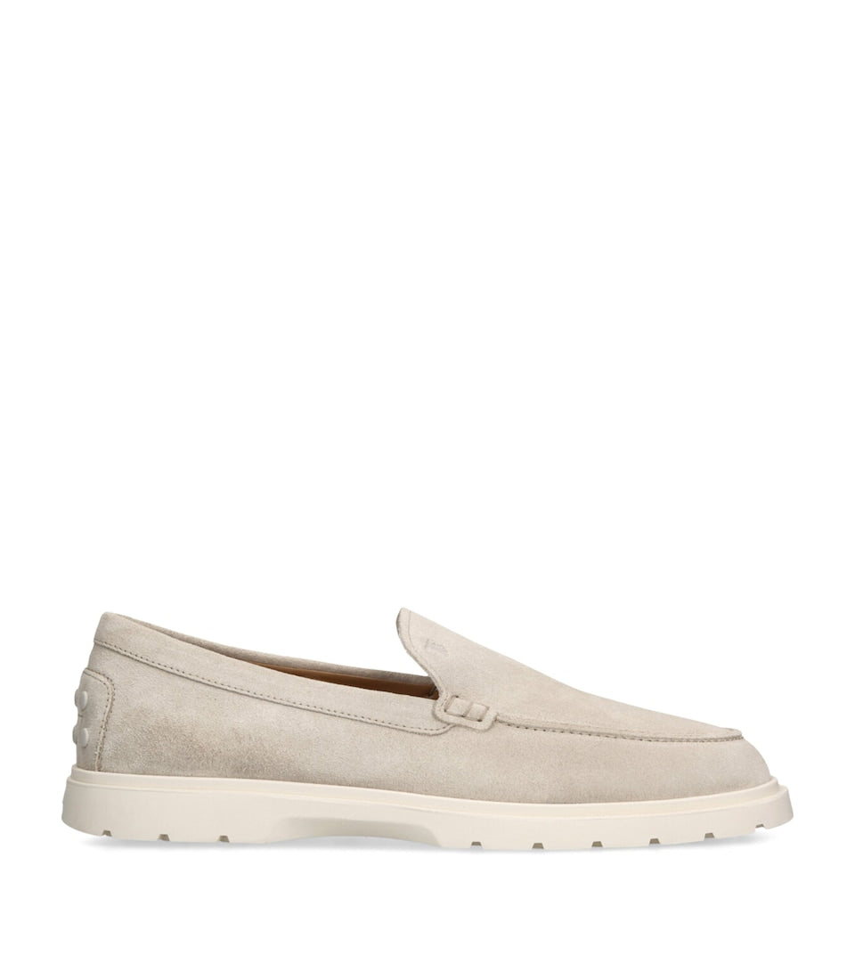 Premium Suede Loafers with Rubber Sole, Made in Italy