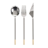 Golden Bell 18/10 stainless steel cutlery set 24 piece with gold accents - British product