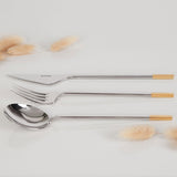 Golden Bell 18/10 stainless steel cutlery set 24 piece with gold accents - British product