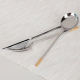 Golden Bell 18/10 stainless steel cutlery set 24 piece with gold accents - British product
