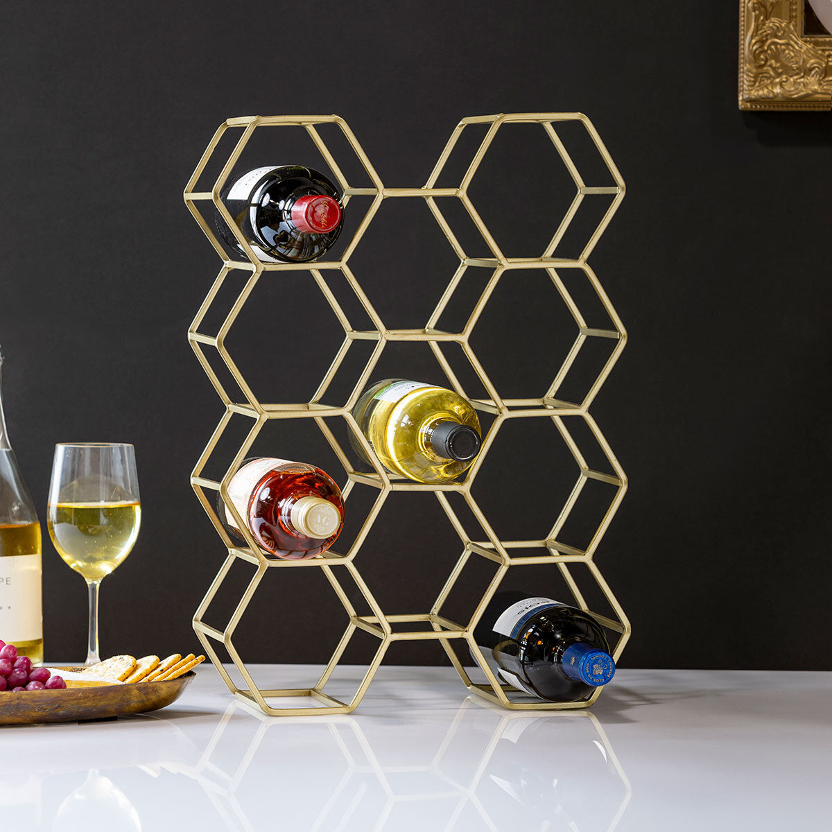 Evergreen iron wine rack 11 bottle honeycomb (British brand)