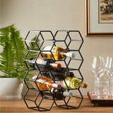 Evergreen iron wine rack 11 bottle honeycomb (British brand)
