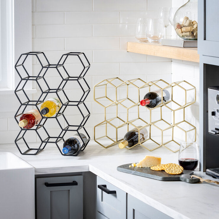 Evergreen iron wine rack 11 bottle honeycomb (British brand)