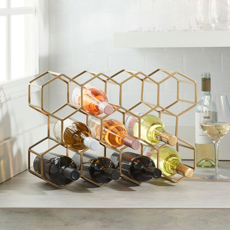 Evergreen iron wine rack 11 bottle honeycomb (British brand)