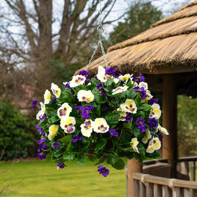 Costco UK Tree Locate Artificial Flower Hanging Basket in 2 Colours- Buy online at McGrocer