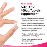 New Leaf folic acid 400mcg tablets 120 count, imported from the UK