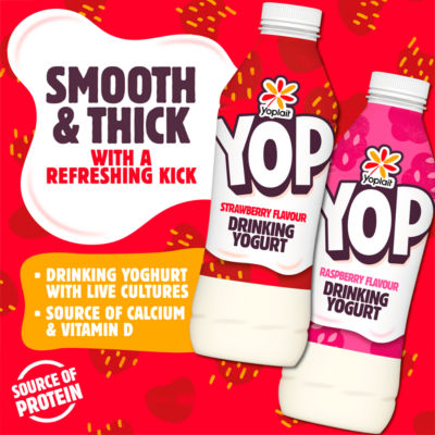 Yop raspberry drinking yoghurt 500g (British brand)