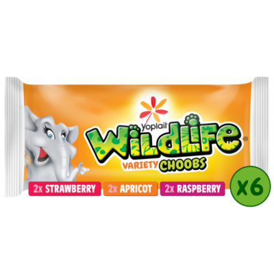 Wildlife Choobs Kids Strawberry, Raspberry & Apricot Yoghurt Tubes 6 x 37g