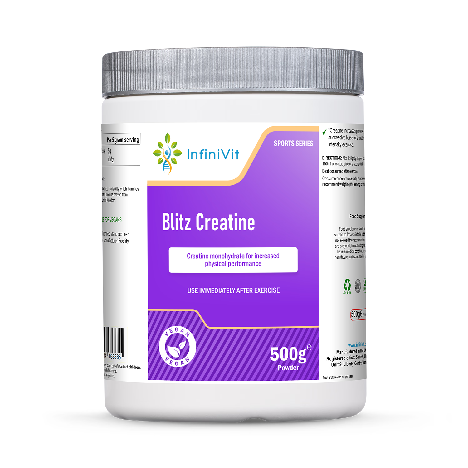 InfiniVit Blitz Creatine 500g (British brand)