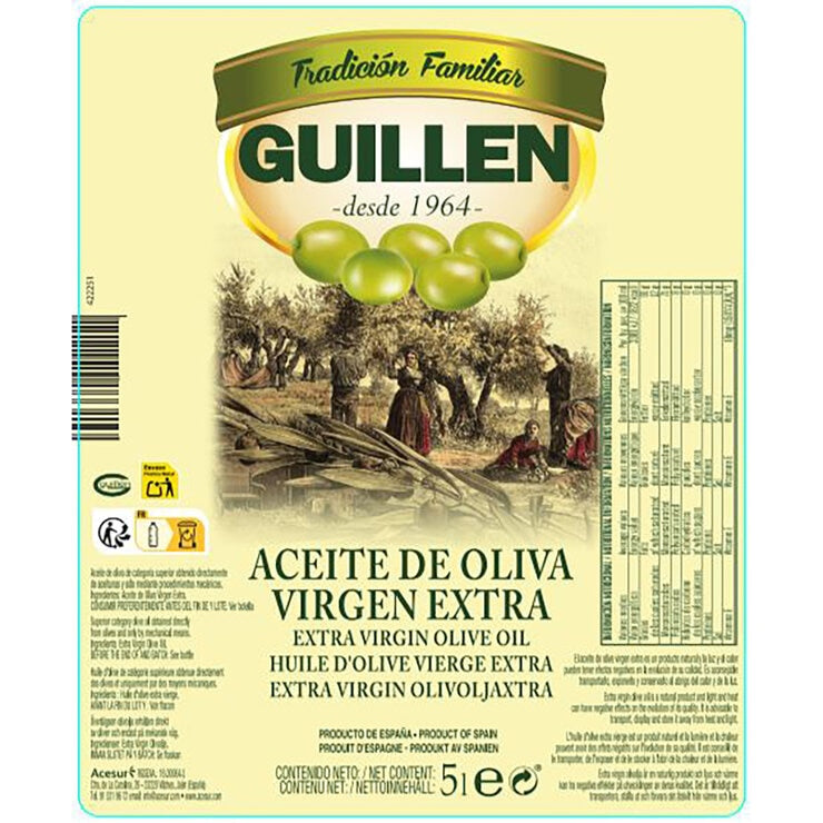 Guillen Extra Virgin Olive Oil 5L