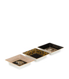 Dolce&Gabbana Casa Leopard decorative square porcelain plates set of 3 10cm - British product