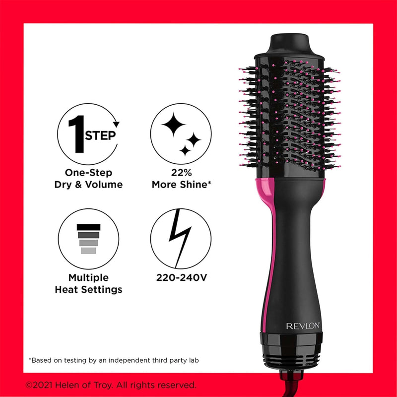Revlon One Step Hair Dryer Black Pink, imported from the UK