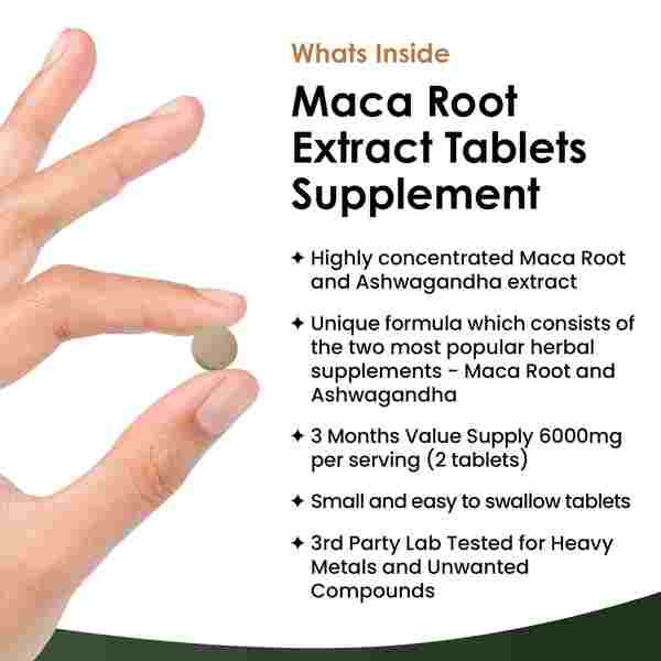 New Leaf - Maca Root 6000mg - 180 Tablets Maca + Ashwagandha GOODS Superdrug   