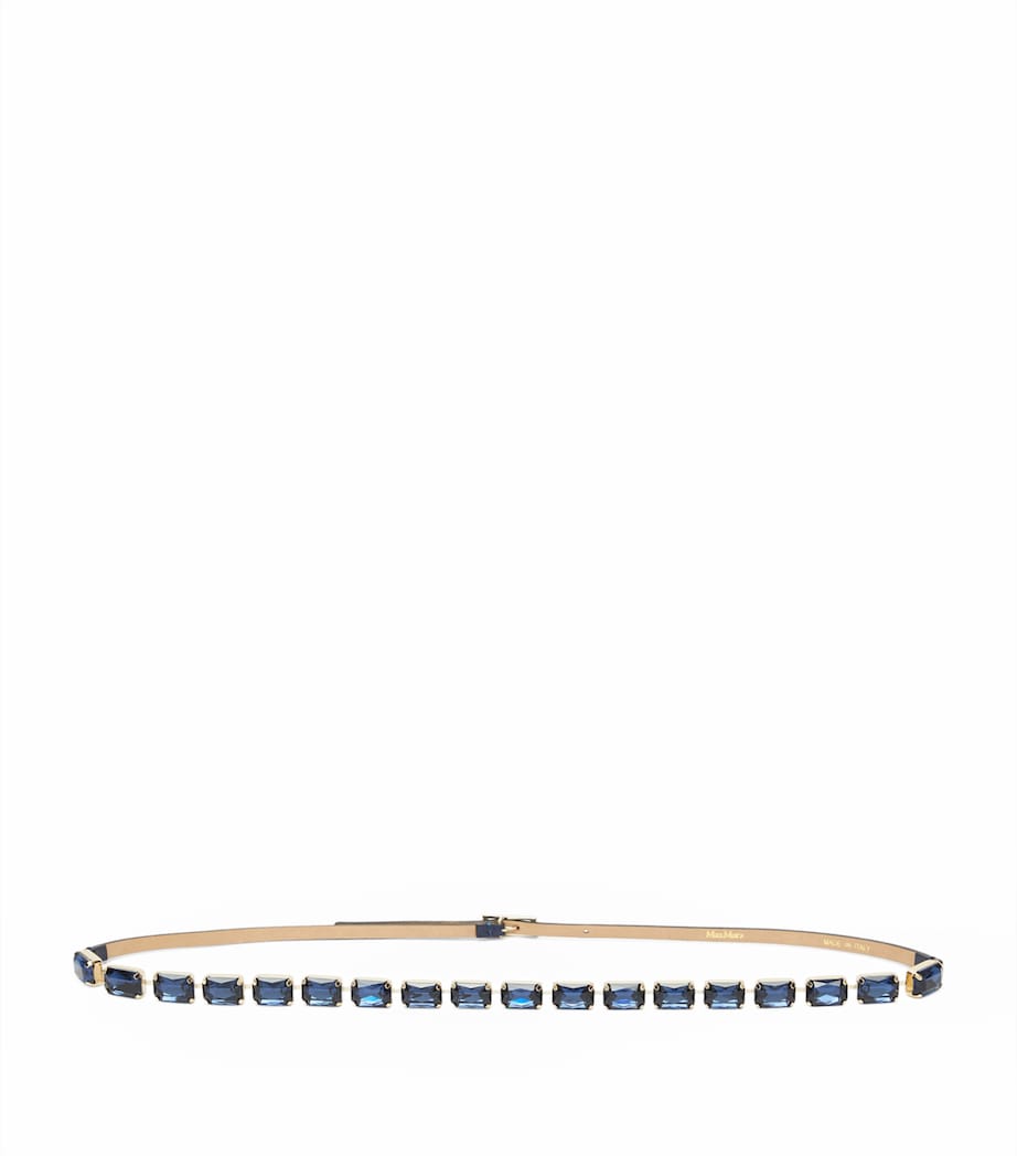 Max Mara leather jewelled belt 1cm width - British product
