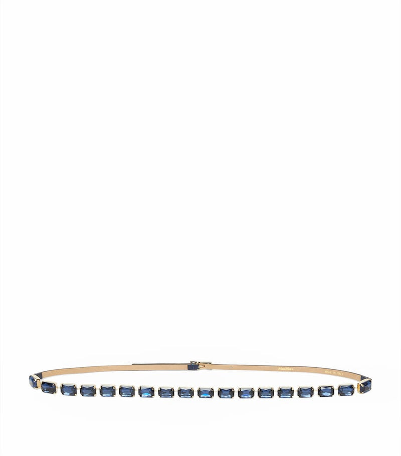 Max Mara leather jewelled belt 1cm width - British product